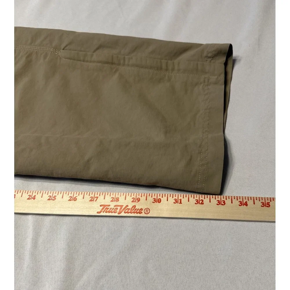 North Face Hiking Pant Mens XL Khaki Convertible Zip Shorts Elastic Waist Cargo‎